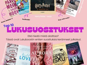 Lukusuosituslista TOP 10. Rajattu kuva.