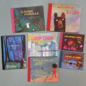 Kuvassa Linda Bondestamin kuvittamia kuvakirjoja.