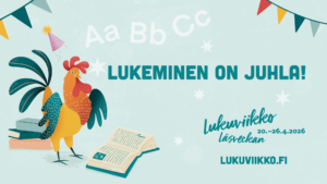 Lukuviikon vuoden 2026 mainoskuva.