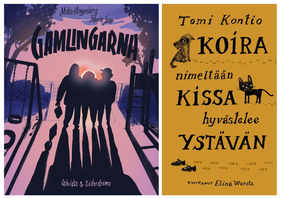 Suomesta ehdolla olevien teosten kansikuvat.