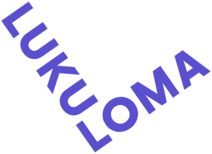 Lukuloma-teksti vinottain.